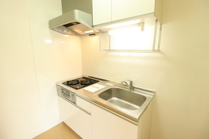 千葉市花見川区花園１丁目のアパートのキッチン|2口ガスコンロ付システムキッチン
