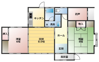 【間取り】 | 大館市釈迦内字塚ノ台・中古住宅