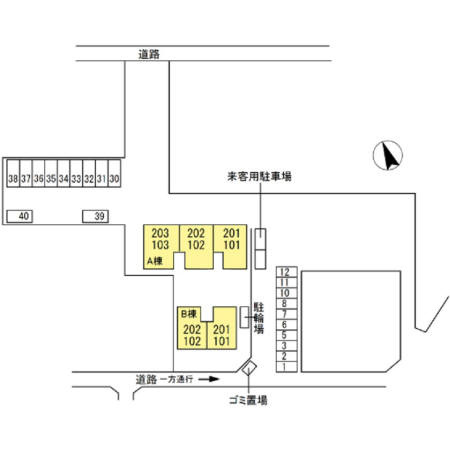 レジデンス大岡　　　刈谷市近郊の賃貸はクラスホームの区画図