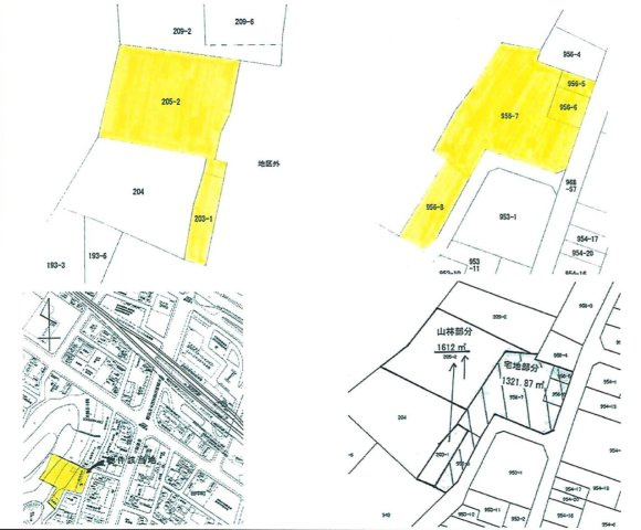 足利市田中町の売地の土地図