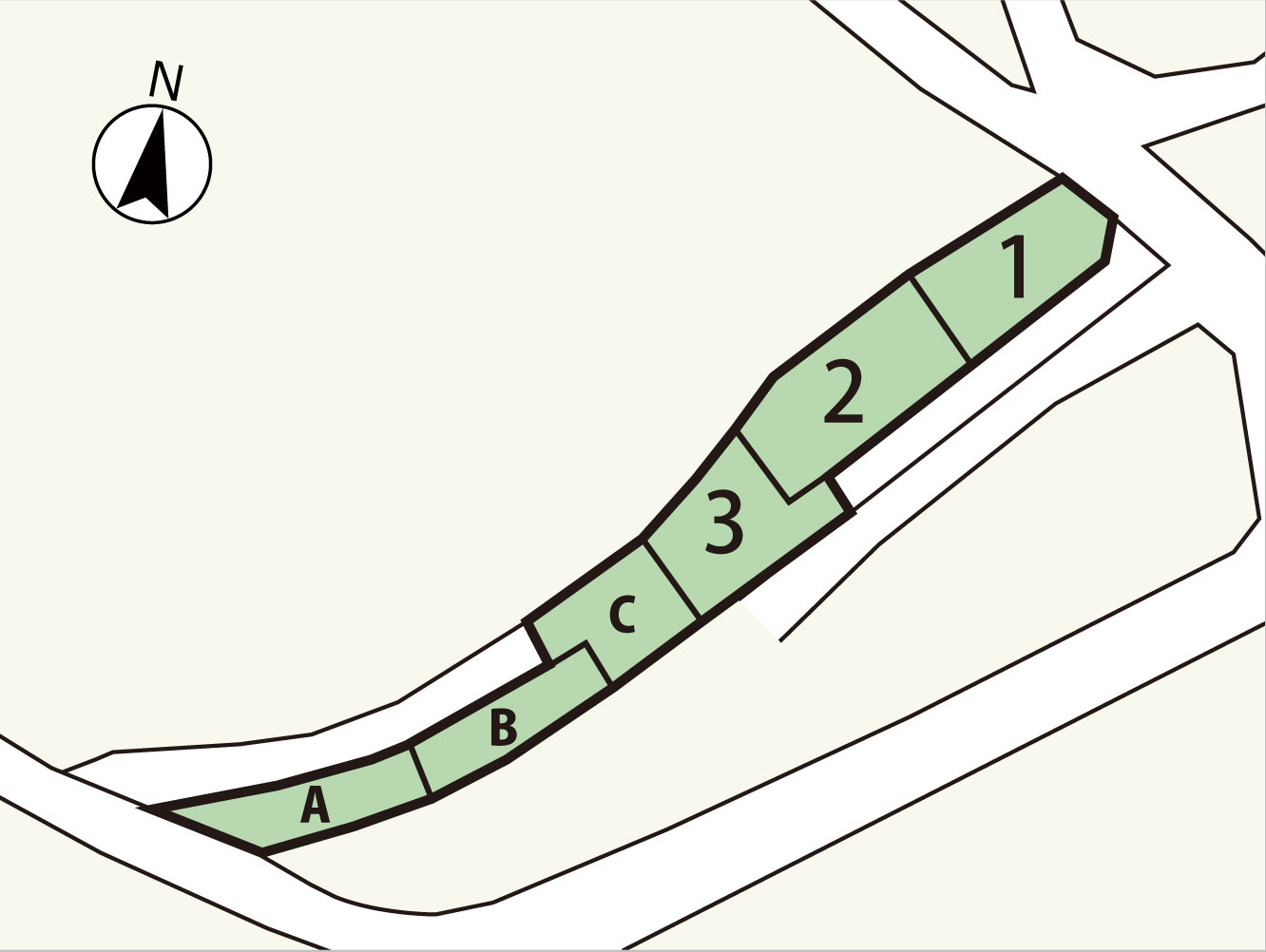 安芸郡海田町国信2丁目　新築一戸建て(全6棟)の区画図