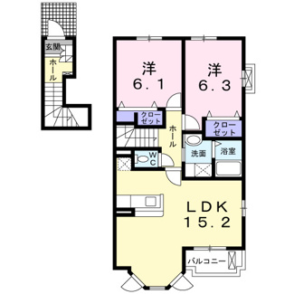 【間取り】 | ヴィラプリムローズＡ | 間取図