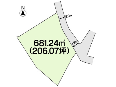 【区画図】 | 土地　玉島服部　全1区画　206.07坪 | 土地区画図になります。