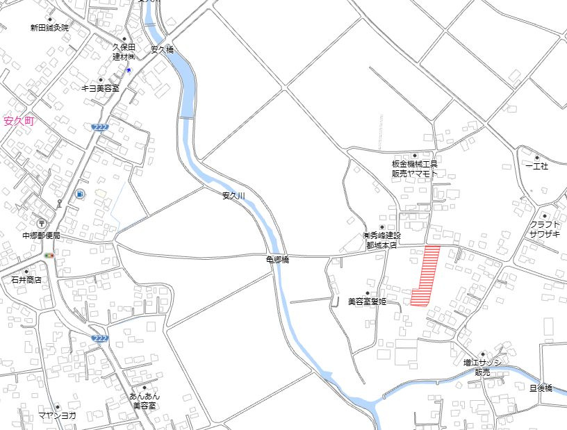 都城市安久町の売地の土地図