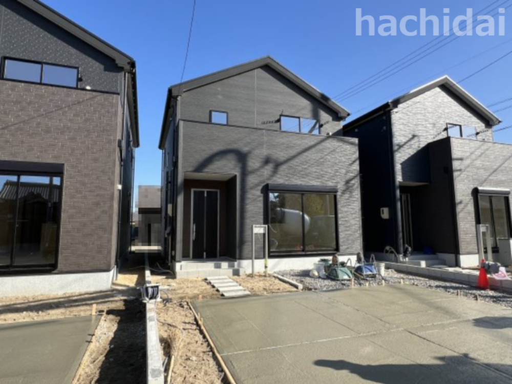 碧南市宮町22-1期　新築分譲　2号棟の外観|碧南市宮町22-1期新築戸建全体写真です。2024年2月撮影