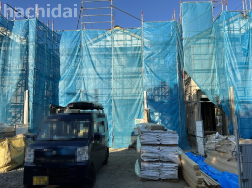 碧南市宮町22-1期　新築分譲　2号棟の外観|碧南市宮町22-1期新築戸建全体写真です。2024年1月撮影