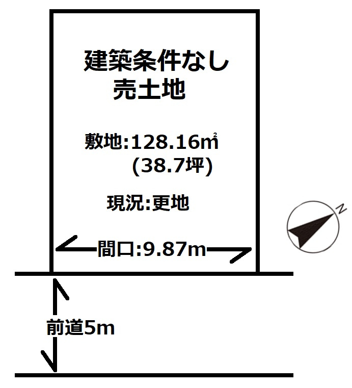 陽当たり良好の南向き■整形地■現況更地■建築条件なし売土地■亀岡市畑野町千ケ畑高橋の土地図