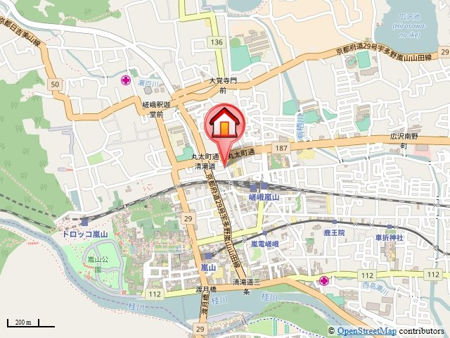 クリスタルコート嵯峨天龍寺の地図