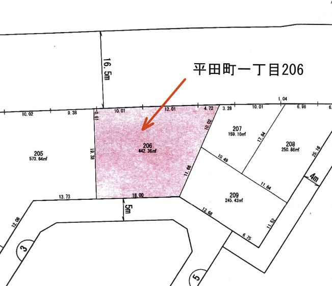 釜石市平田町１丁目　売地の土地図