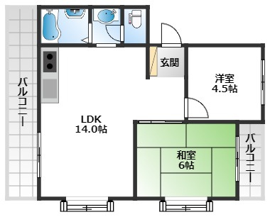【間取り】 | コーポ緑地