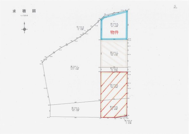 津山市宮尾　売地　64坪の区画図