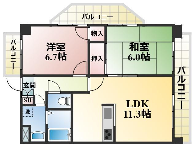 カサグランデ深江の間取り