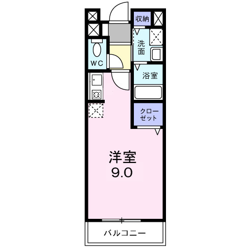 ハーモニーの間取り|★浴室乾燥★エアコン★都市ガス★ネット無料★床下収納★