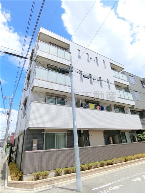 レザン池上の外観|2016年5月築　鉄骨造地上4階建て総戸数14戸
東京都大田区池上7丁目　東急池上線池上駅徒歩9分、東急多摩川線矢口渡駅徒歩9分