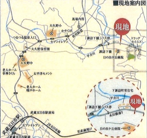 Cradle garden 日の出町大久野第12　新築分譲住宅　全1棟の地図