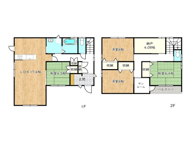 【間取り】 | 姫路市広畑区小松町2丁目／中古戸建　オーナーチェンジ