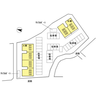 【区画図】 | グランソレイユ A棟 | 駐車場配置図