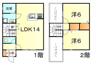 【間取り】 | ＬＯＨＡＳ　ＴＯＷＮ