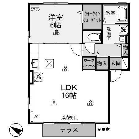 【間取り】 | ドエル福島　Ｄ