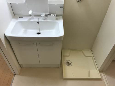 【洗面所】 | シャーメゾン万々Ⅱ | 洗髪洗面化粧台　洗濯機置場