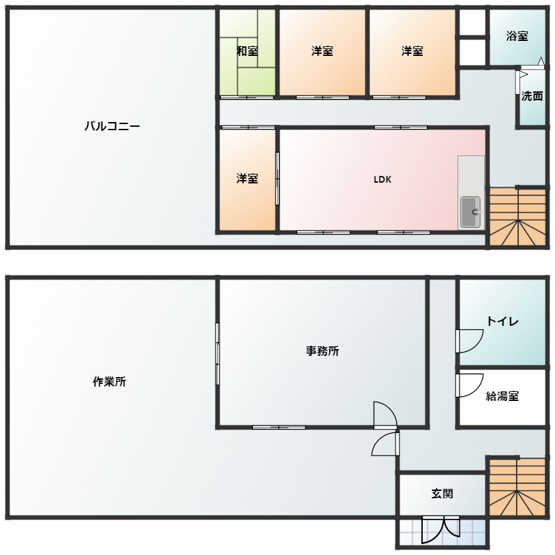 【間取り】 | 城山町　貸工場