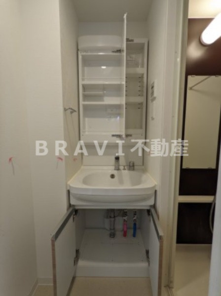 エスリード大阪城アクシス BRAVI不動産の独立洗面台|【エスリード大阪城アクシス】独立洗面台収納十分です