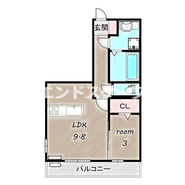 サントリーニの間取り|高崎、前橋のお部屋探しはエンドスケープまで！お客様の理想お聞かせ下さい♪