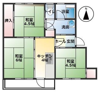 【間取り】 | 神陵台厚生年金4号棟　５F