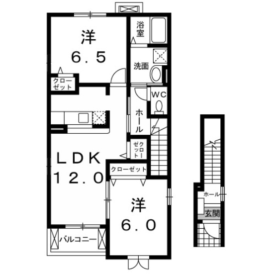 【間取り】 | シェーロ・ステラートＢ