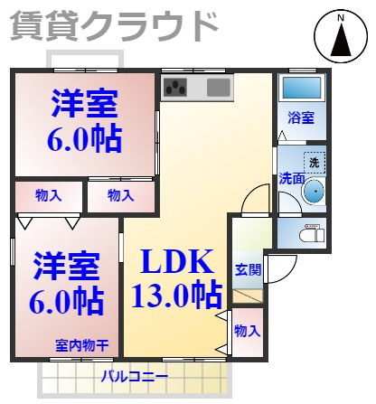 メゾンブランシュ弐番館の間取り|ひと味違う？不動産屋のイメージを変えたい！『賃貸クラウド千葉蘇我店』へ是非お越しください♪
