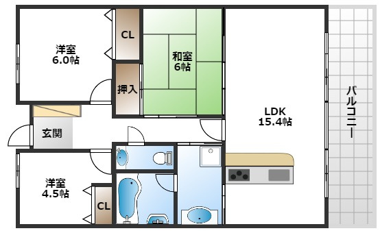 【間取り】 | ローレルスクエア豊中緑丘壱番館