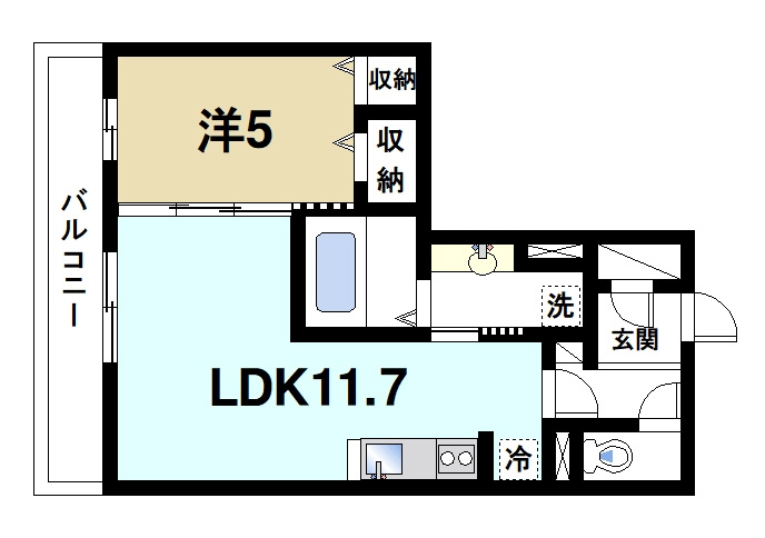 レジデンス　天理の間取り|1LDKの間取り