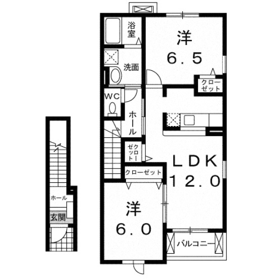 【間取り】 | ドリームズ　カム　トゥルー　Ａ