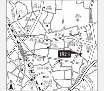 【地図】 | ＲＩＳＩＮＧ　ＳＵＮ　恵比寿二丁目