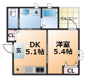 Jハイツ湊川の間取り