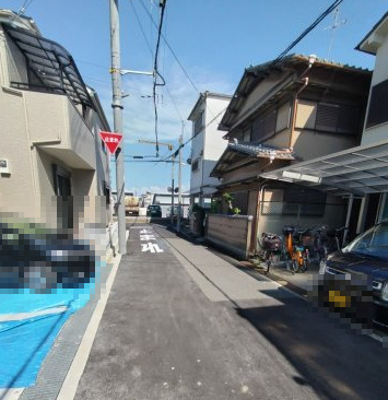 松原市北新町6丁目　新築戸建ての前面道路含む現地写真