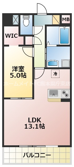 上益城郡御船町大字小坂の賃貸マンションの間取り