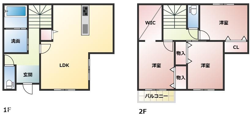 大字恒久　B号棟　未入居戸建ての間取り