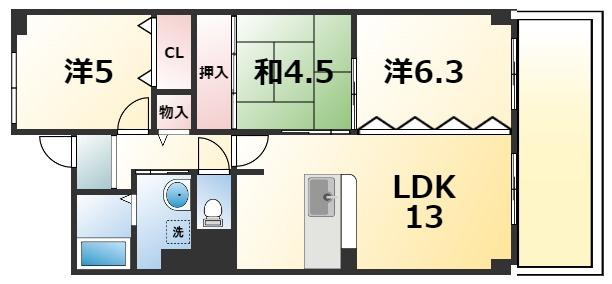 【間取り】 | フローラルコート橘