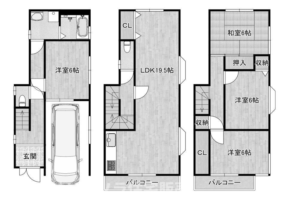 枚方市茄子作３丁目　中古一戸建ての間取り|4LDK