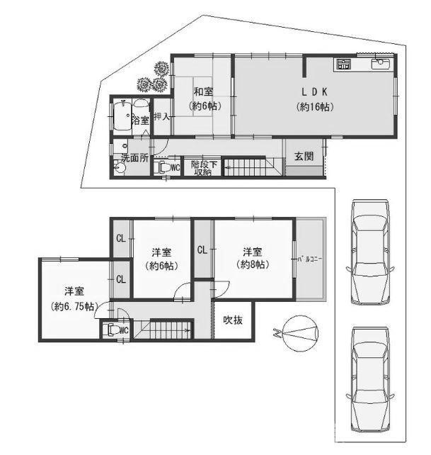 枚方市須山町　中古一戸建ての間取り|4LDK