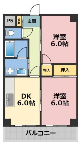 サンハイツ高井田の間取り