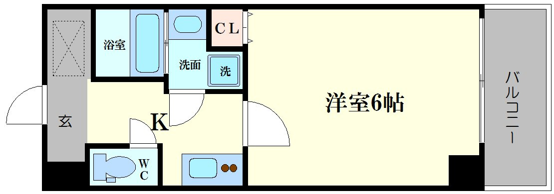 ウーロ玉造Ⅱの間取り