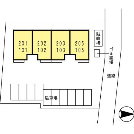 熊本市中央区国府１丁目のアパートの区画図