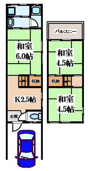 【間取り】 | 北条６丁目貸家