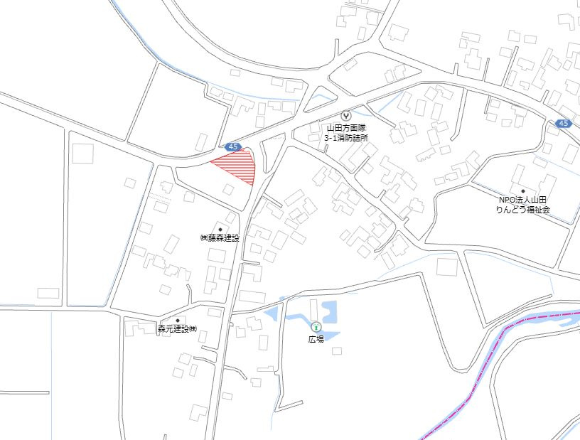 都城市山田町山田の売地の土地図