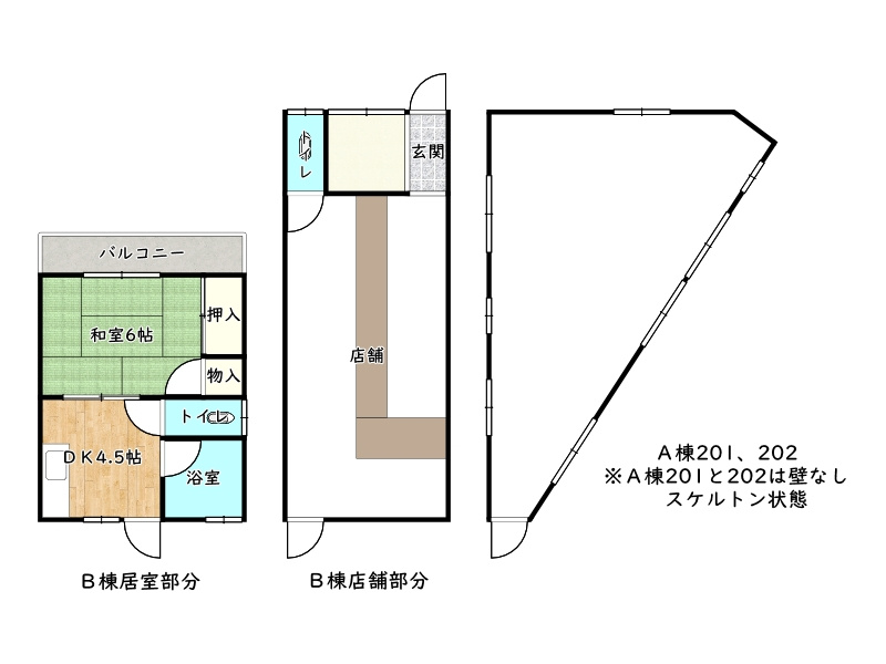 宍粟市山崎町三津／アパート・店舗の間取り