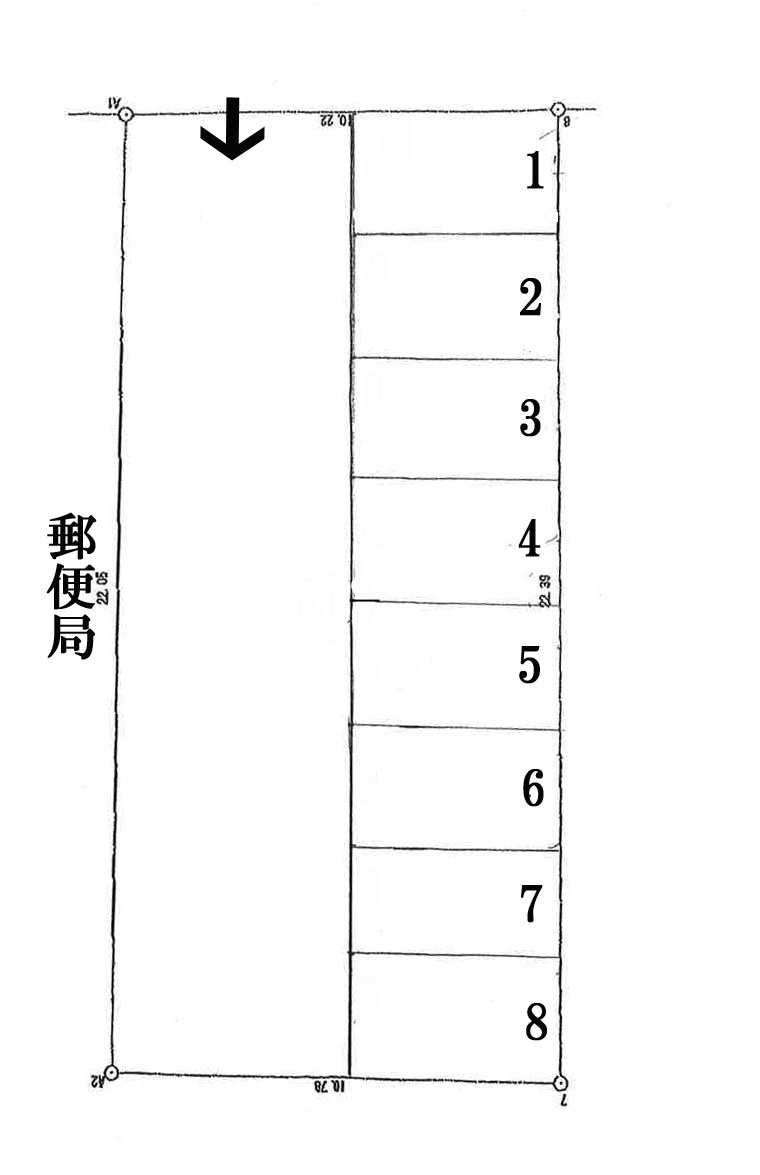 長冨（下市）駐車場の区画図