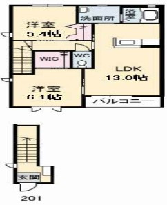 【間取り】 | シャーメゾン岩鼻Ⅱ