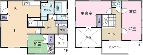 大字恒久　中古戸建ての間取り